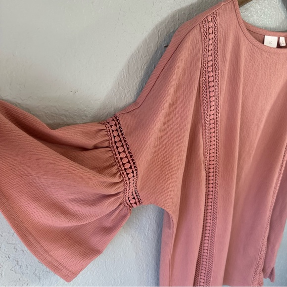 LC Lauren Conrad | Blush Pink Lace Trim Top - Picture 3 of 6